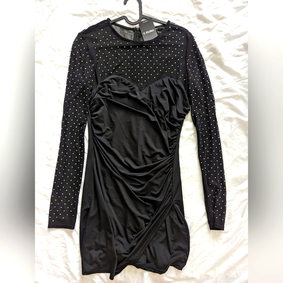 Forever 21 black long sleeve dress with rhinestones size large NWT - Picture 4 of 5